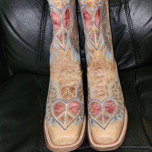 WOMENS CORRAL VINTAGE BOOTS ANY SADDLE BLUE JEAN WING SZ 8
